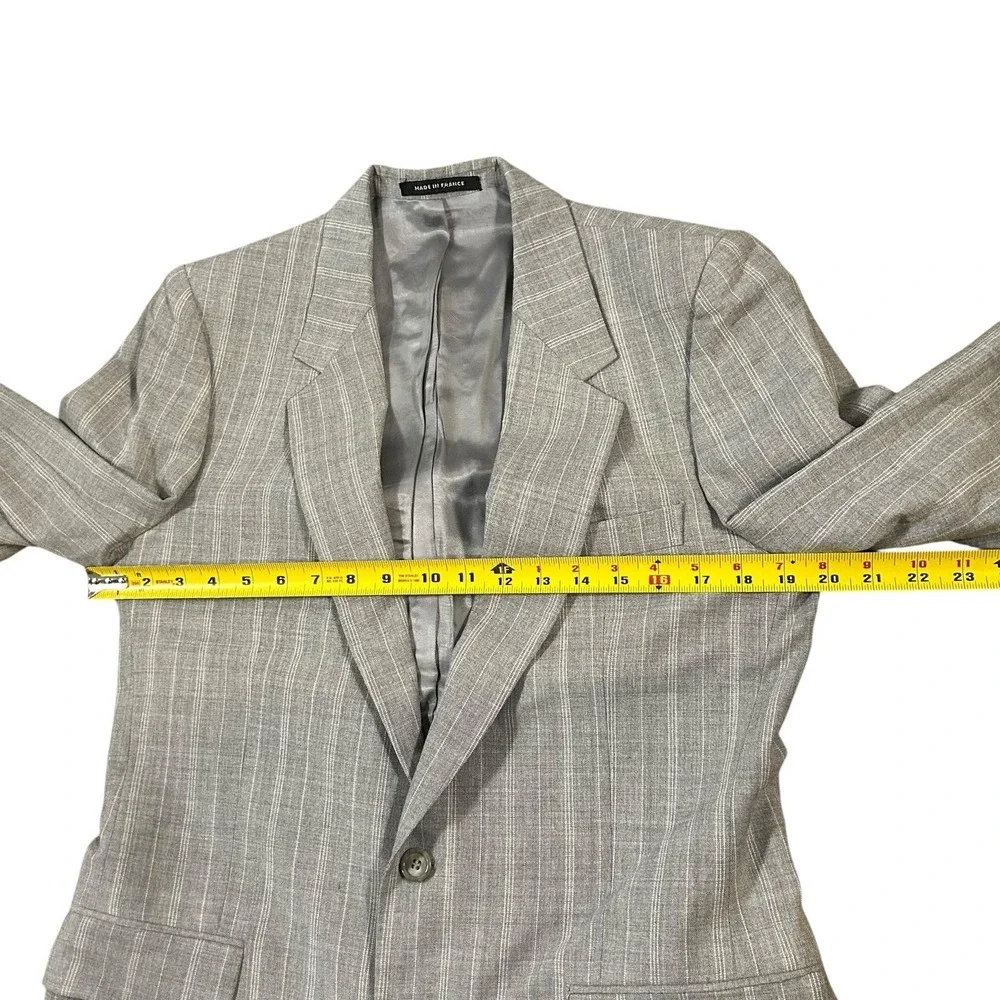 Yves Saint Laurent YSL Blazer Sports‎ Coat (40R) Mens 2 Button  Gray Stripe